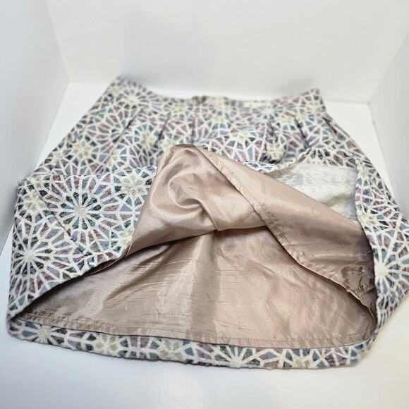 Mi ami Metallic Brocade Mini Skirt Women's Small - Geometric Jacquard High Waist - Picture 9 of 16